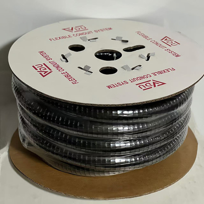 Black PVC Coated Flexible Hose For Abrasion Resistance In Industrial Environments